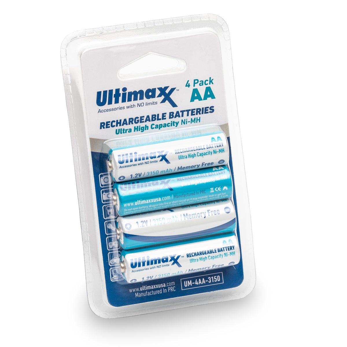 4x AA ULTIMAXX Wiederaufladbare Batterien 3150mAh Ultra High Capacity Ni-MH