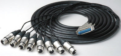 Sescom Built Canare Analog 25Pin Dsub auf 8 XLR Audiokabel mit 24" Fanouts 25ft