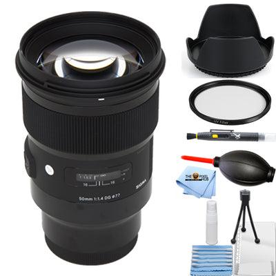 Sigma 50mm f/1.4 DG HSM Art Lens for Sony E + UV Filter ACCESSORY BUNDLE