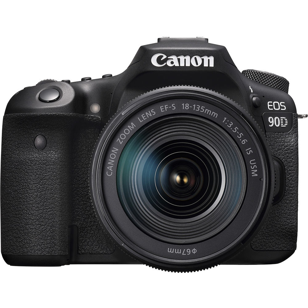 Canon EOS 90D DSLR-Kamera mit 18-135-mm-Objektiv + 64 GB + Blitz + Stativpaket