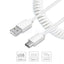 TYPE-C auf USB Spiral SYNC Ladekabel Datenkabel Ladeanschluss WEISS NEU