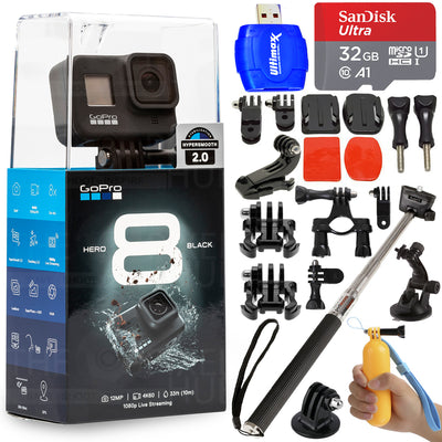 GoPro HERO8 4K wasserdichte Actionkamera Schwarz CHDHX-801 + 32 GB Action-Paket