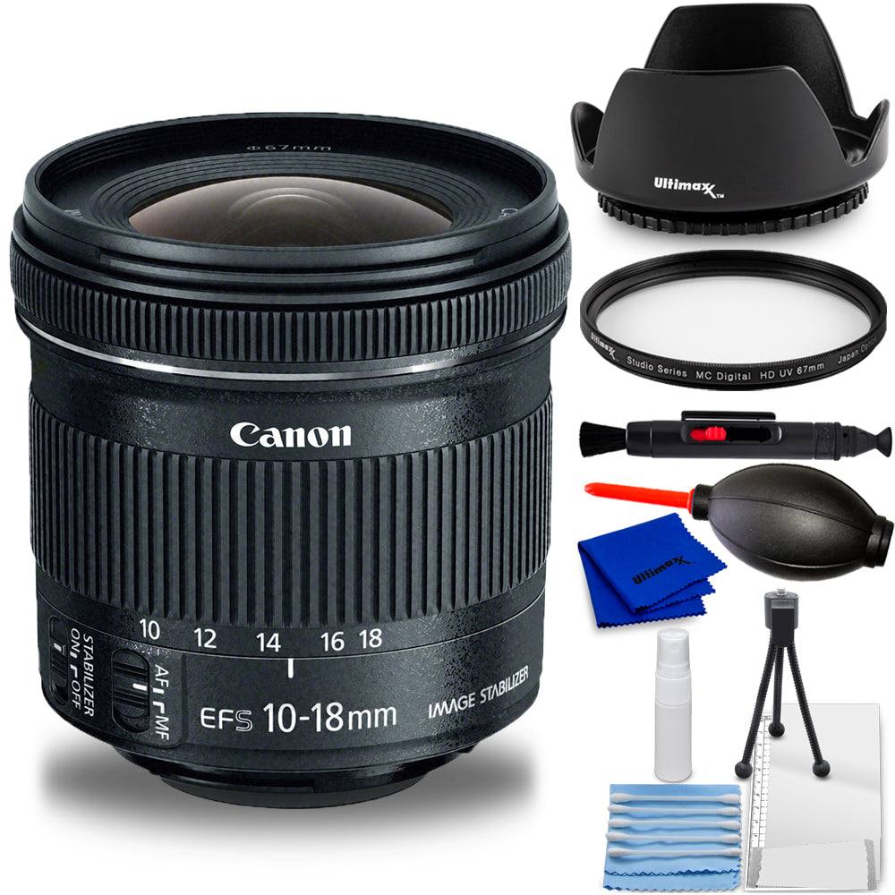 Canon EF-S 10-18mm f/4.5-5.6 IS STM Objektiv - 7-teiliges Zubehörpaket