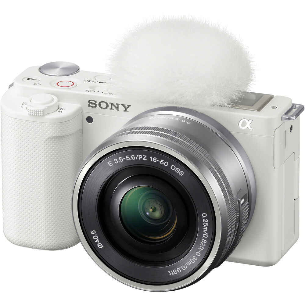 Spiegellose Kamera Sony ZV-E10 mit 16-50-mm-Objektiv (weiß) – ILCZV-E10L/W