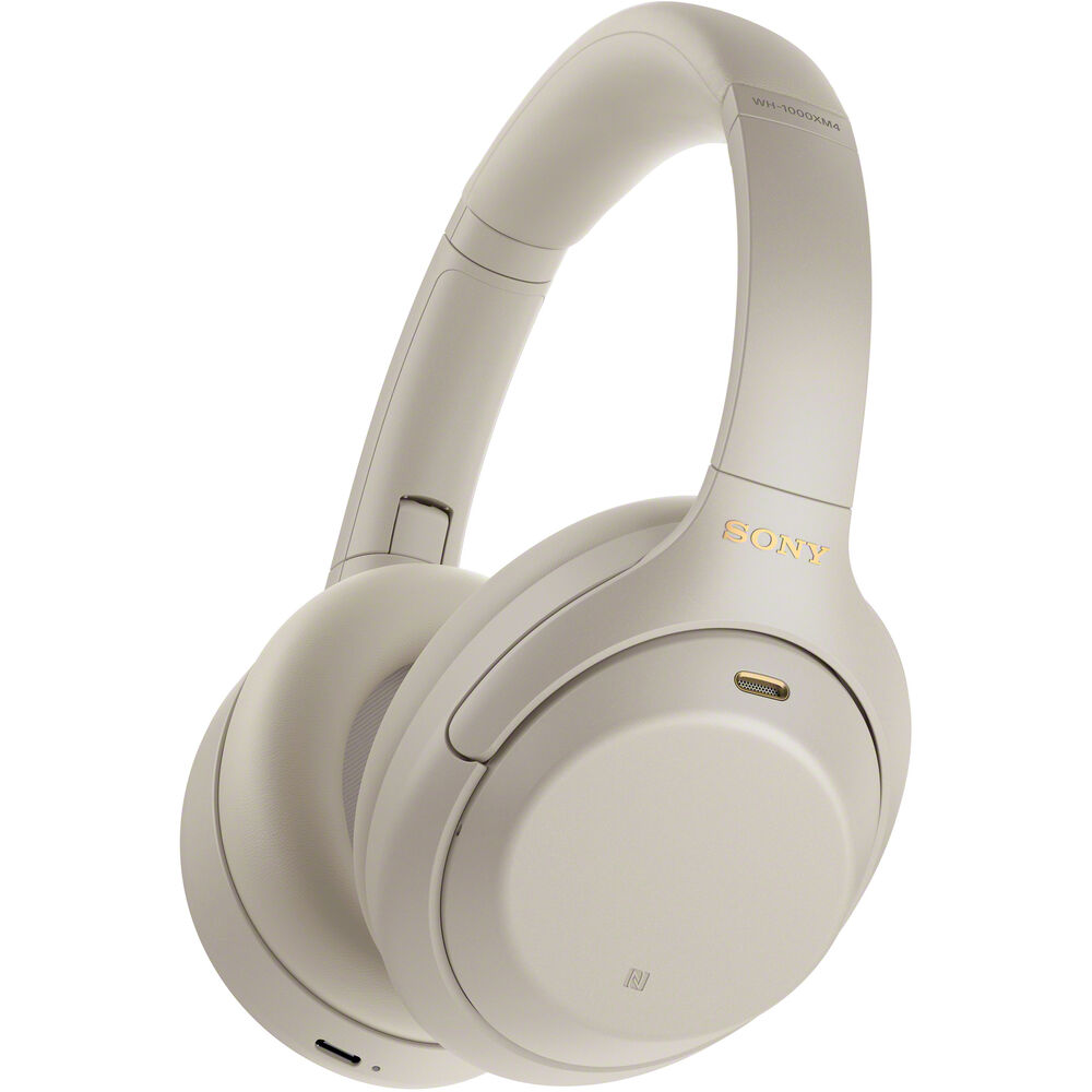 Sony WH-1000XM4 Kabellose Over-Ear-Kopfhörer mit Geräuschunterdrückung (Silber)