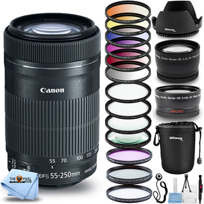 Canon EF-S 55-250mm f/4-5.6 IS STM Objektiv - 20-teiliges Zubehörpaket