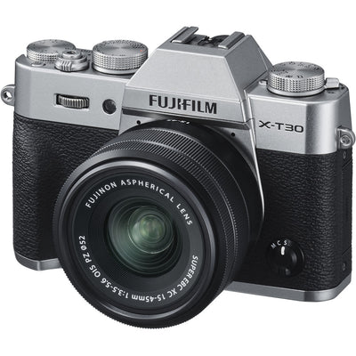 FUJIFILM X-T30 spiegellose Digitalkamera mit 15-45-mm-Objektiv (Silber) – 16619061