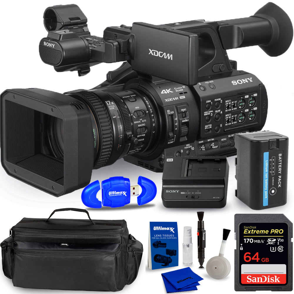 Sony PXW-Z280 4K 3-CMOS 1/2" Sensor XDCAM Camcorder + 64GB + Gadget-Tasche Bundle