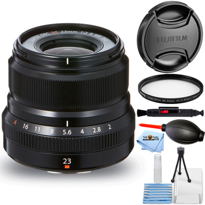 FUJIFILM XF 23 mm f/2 R WR-Objektiv (Schwarz) 16523169 – 6-teiliges Zubehörpaket