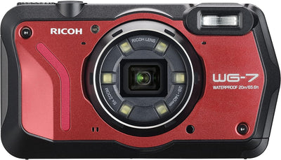 RICOH WG-7 Digitalkamera, robuste, wasser- und staubdichte 4K-Webcam (rot)