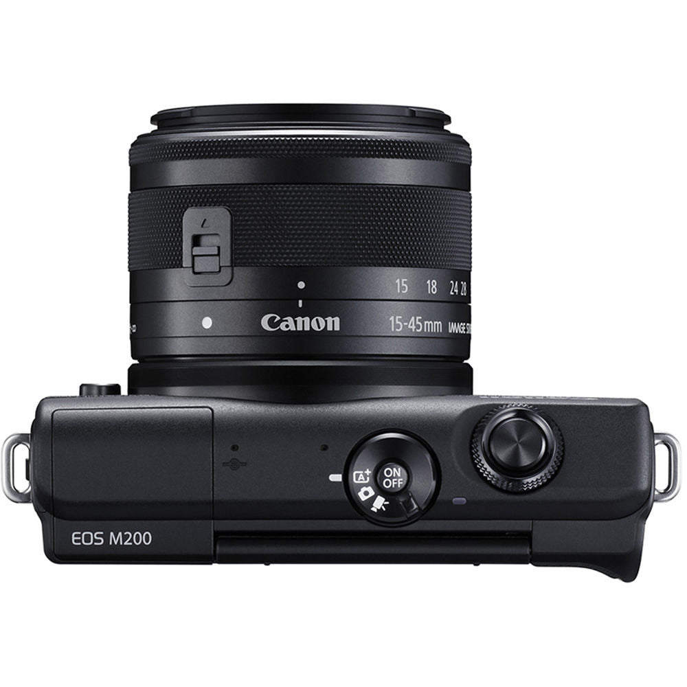 Canon EOS M200 spiegellose Digitalkamera mit 15-45-mm-Objektiv (Schwarz) – 3699C009