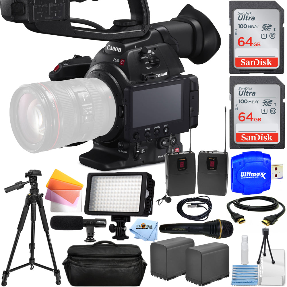 Canon EOS C100 Mark II Cinema EOS-Kamera mit Dual Pixel CMOS AF-Gehäuse, 128 GB-Paket