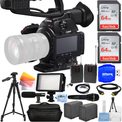 Canon EOS C100 Mark II Cinema EOS-Kamera mit Dual Pixel CMOS AF-Gehäuse, 128 GB-Paket