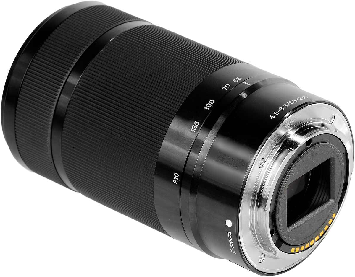 Sony E 55–210 mm f/4,5–6,3 OSS E-Mount-Objektiv (schwarz) – 10-teiliges Zubehörpaket