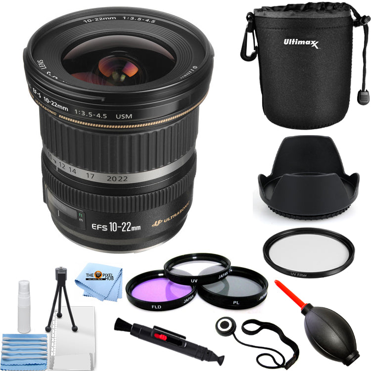 Canon EF-S 10-22mm f/3.5-4.5 USM Objektiv 9518A002 - 10-teiliges Zubehörpaket