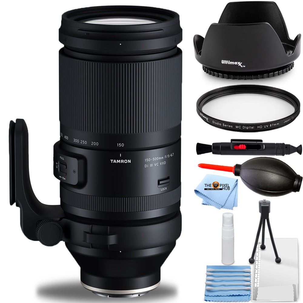 Tamron 150–500 mm f/5–6,7 Di III VXD-Objektiv für Sony E – 7-teiliges Zubehörpaket