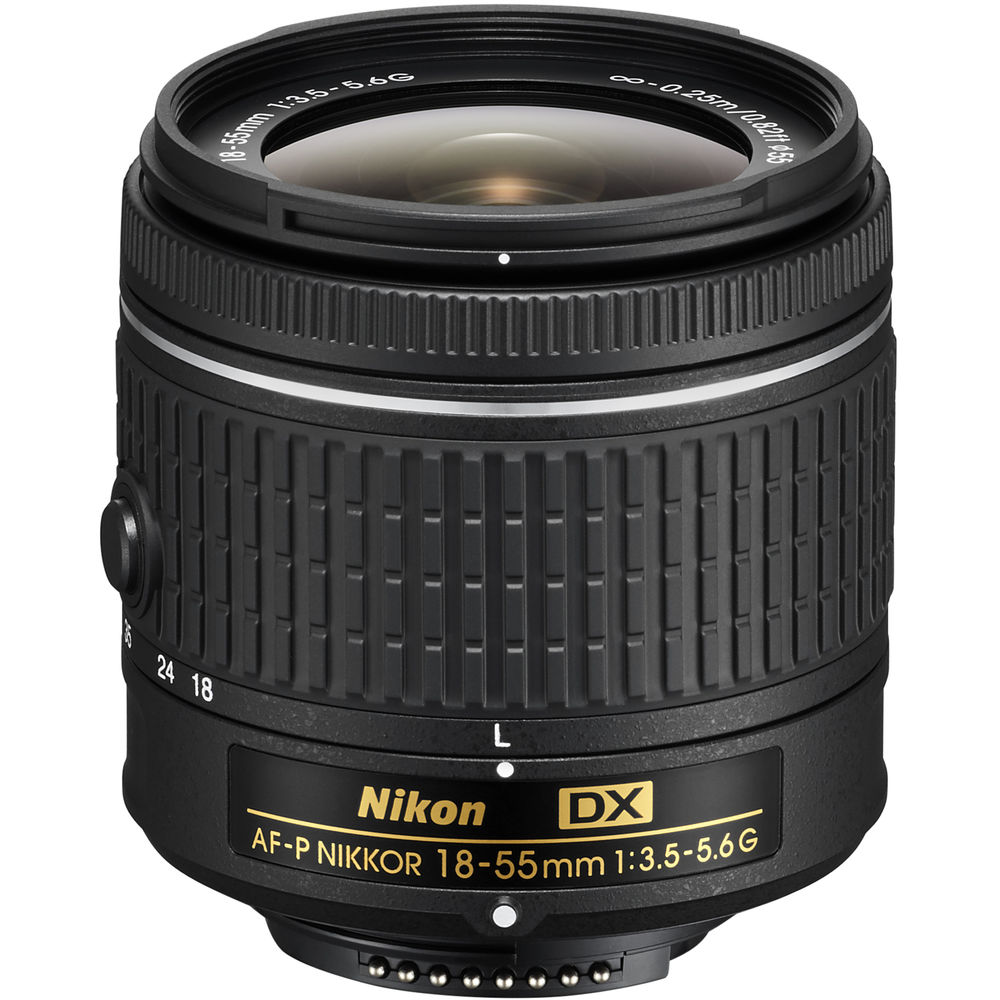 Nikon AF-P DX NIKKOR 18–55 mm 1:3,5–5,6G Objektiv, neu in weißer Box – UV-Filterpaket