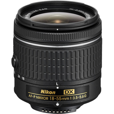 Nikon AF-P DX NIKKOR 18–55 mm 1:3,5–5,6G Objektiv, neu in weißer Box – UV-Filterpaket