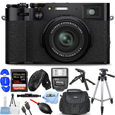 FUJIFILM X100V Digitalkamera (Schwarz) 16643000 - 12-teiliges Zubehörpaket