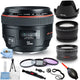 Canon EF 50mm f/1.2L USM Lens (Black) 1257B002 - 10PC Accessory Bundle Canon