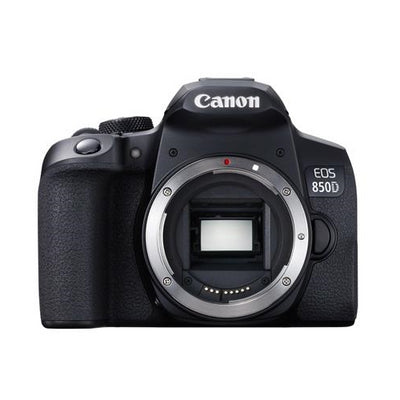 Canon EOS 850D / T8i / Kiss X10i DSLR-Kamera (nur Gehäuse) + 64 GB + Blitzlicht-Paket