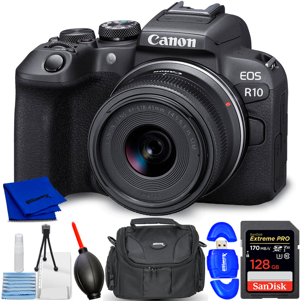 Spiegellose Kamera Canon EOS R10 mit RF-S 18-45 mm f/4,5-6,3 IS STM Objektiv-Kit