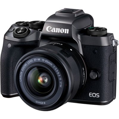 Canon EOS M5 spiegellose Digitalkamera mit 15-45-mm-Objektiv – 12-teiliges Zubehörpaket