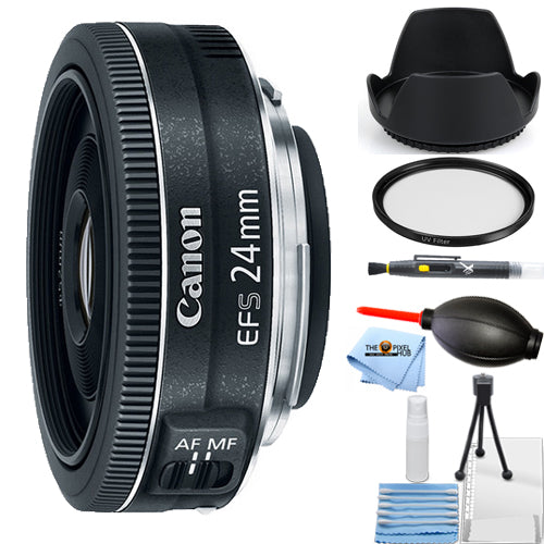 Canon EF-S 24mm f/2.8 STM Objektiv 9522B002 + UV-Ultraviolettfilter-Paket