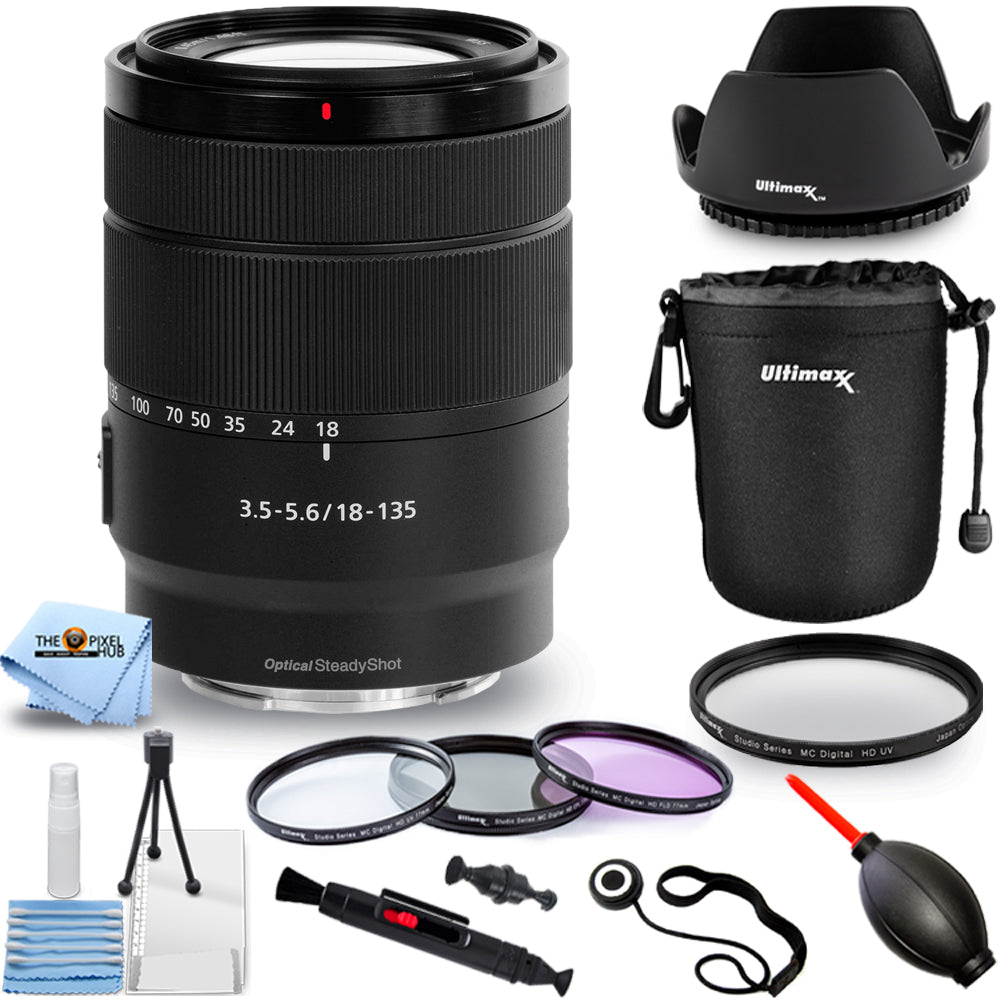 Sony E 18–135 mm f/3,5–5,6 OSS-Objektiv + Filter-Kit-Paket – Neu in weißer Box