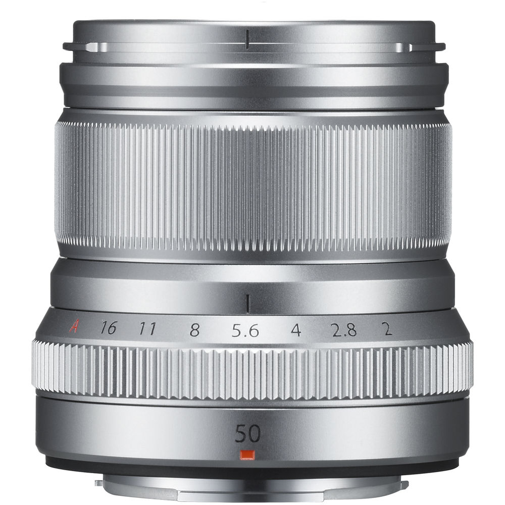 FUJIFILM XF 50mm f/2 R WR Objektiv (Silber) 16536623 - 10-teiliges Zubehörpaket