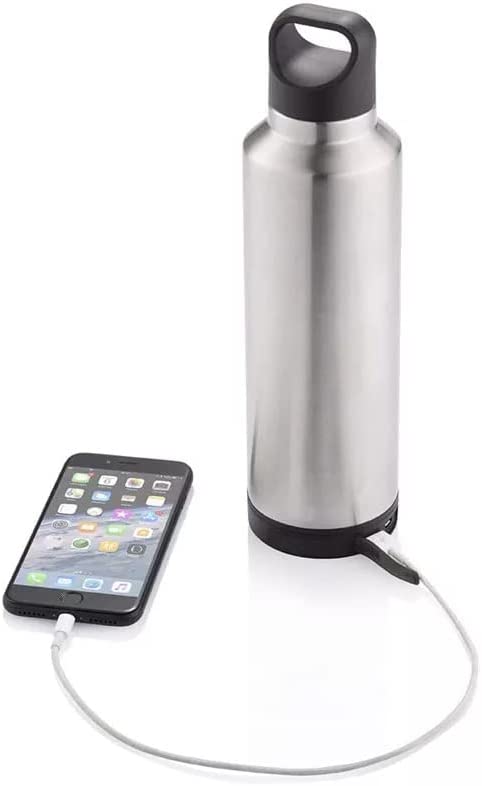 Power Water Bottle Insulated Premium Tumbler with Wireless Charging Power Bank