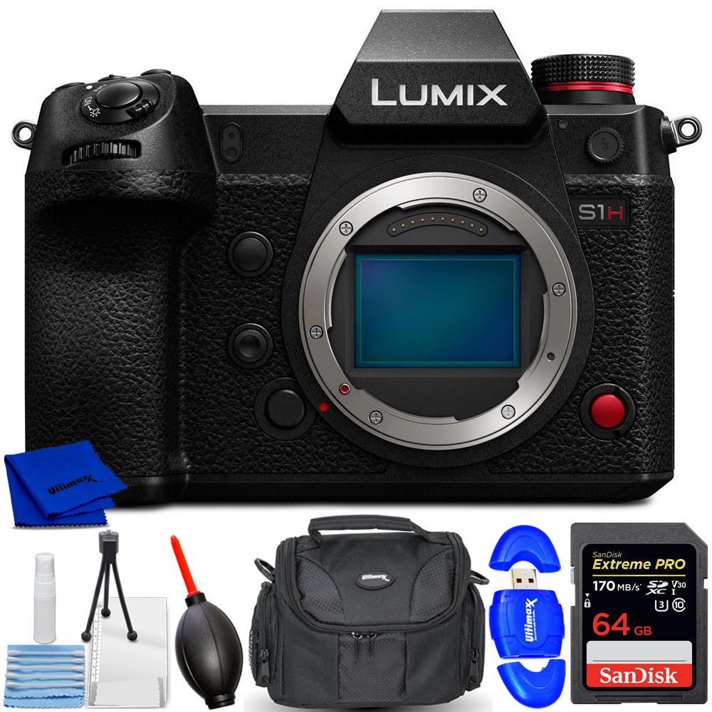 Panasonic Lumix S1H spiegellose Kamera DC-S1HBODY – 7-teiliges Zubehörpaket