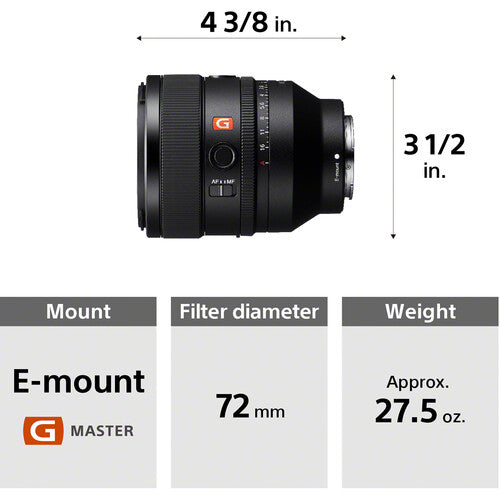 Sony FE 50mm f/1.2 GM Lens SEL50F12GM - 15PC Accessory Bundle