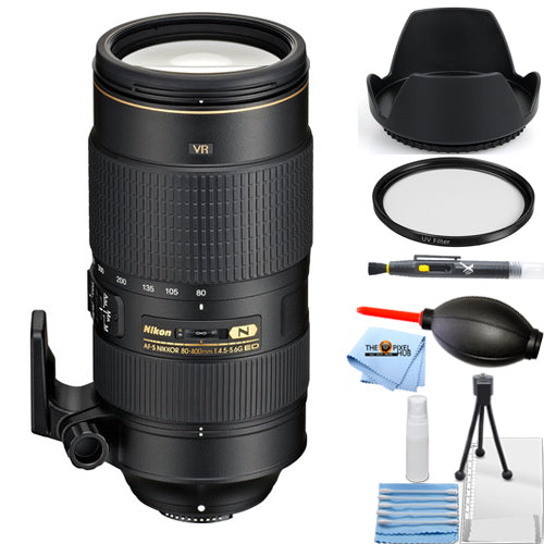 Nikon AF-S NIKKOR 80–400 mm 1:4,5–5,6G ED VR-Objektiv 2208 – 7-teiliges Zubehörpaket