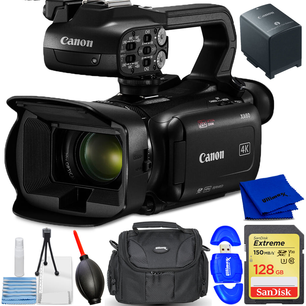 Canon XA60 Professioneller UHD 4K-Camcorder 5733C002 – 7-teiliges Zubehörpaket