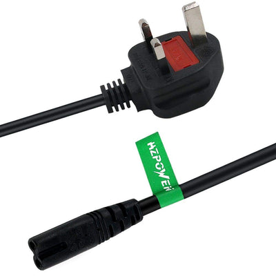 UK-Stecker, 2-poliger Anschluss, Netzkabel/Kabel für PS2 PS3 Slim, 1,8 m