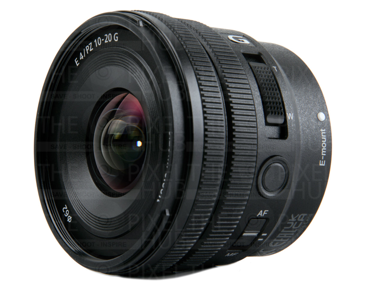 Sony E 10–20 mm f/4 PZ G-Objektiv SELP1020G – 7-teiliges Zubehörpaket