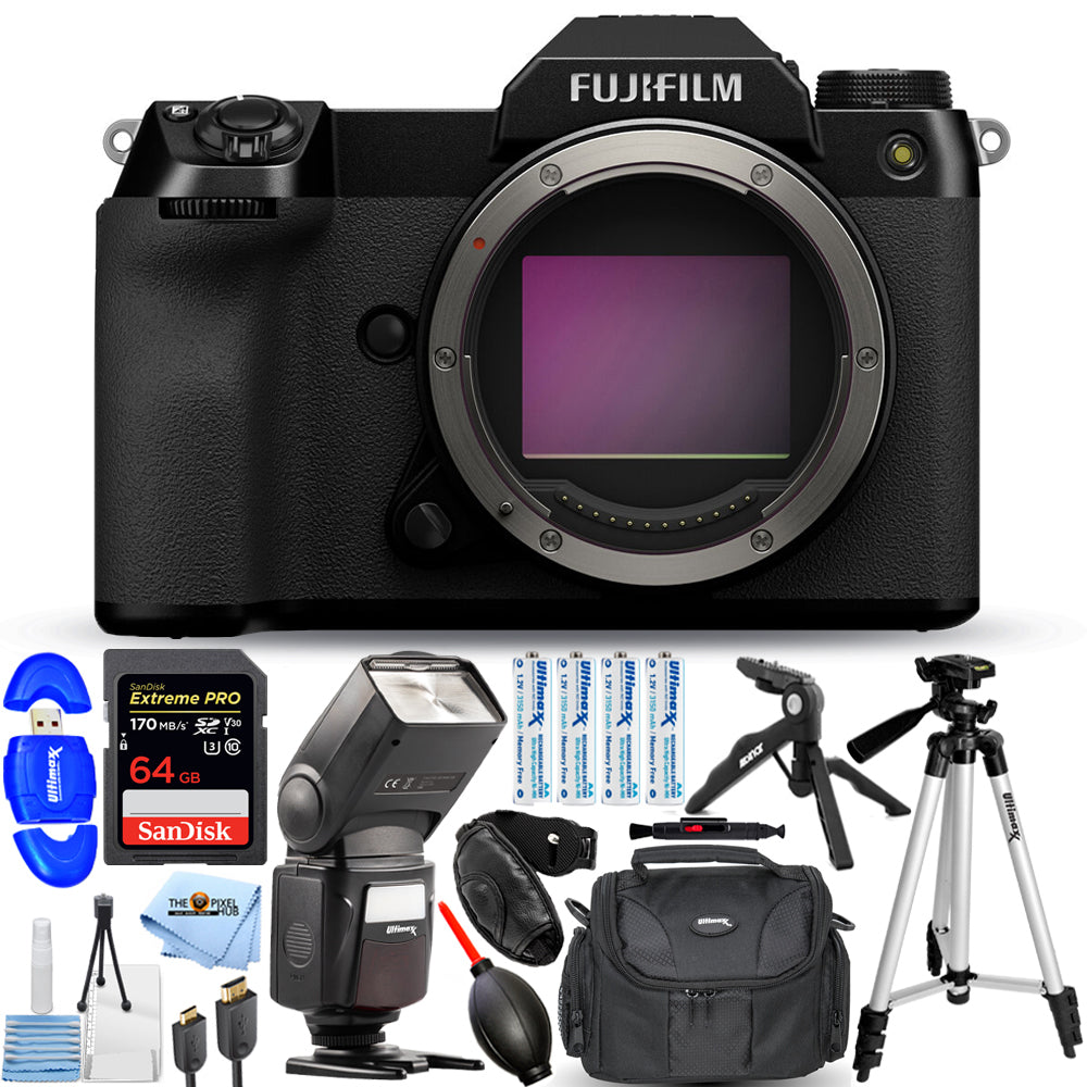 FUJIFILM GFX 50S II spiegellose Mittelformatkamera – 12-teiliges Zubehörpaket