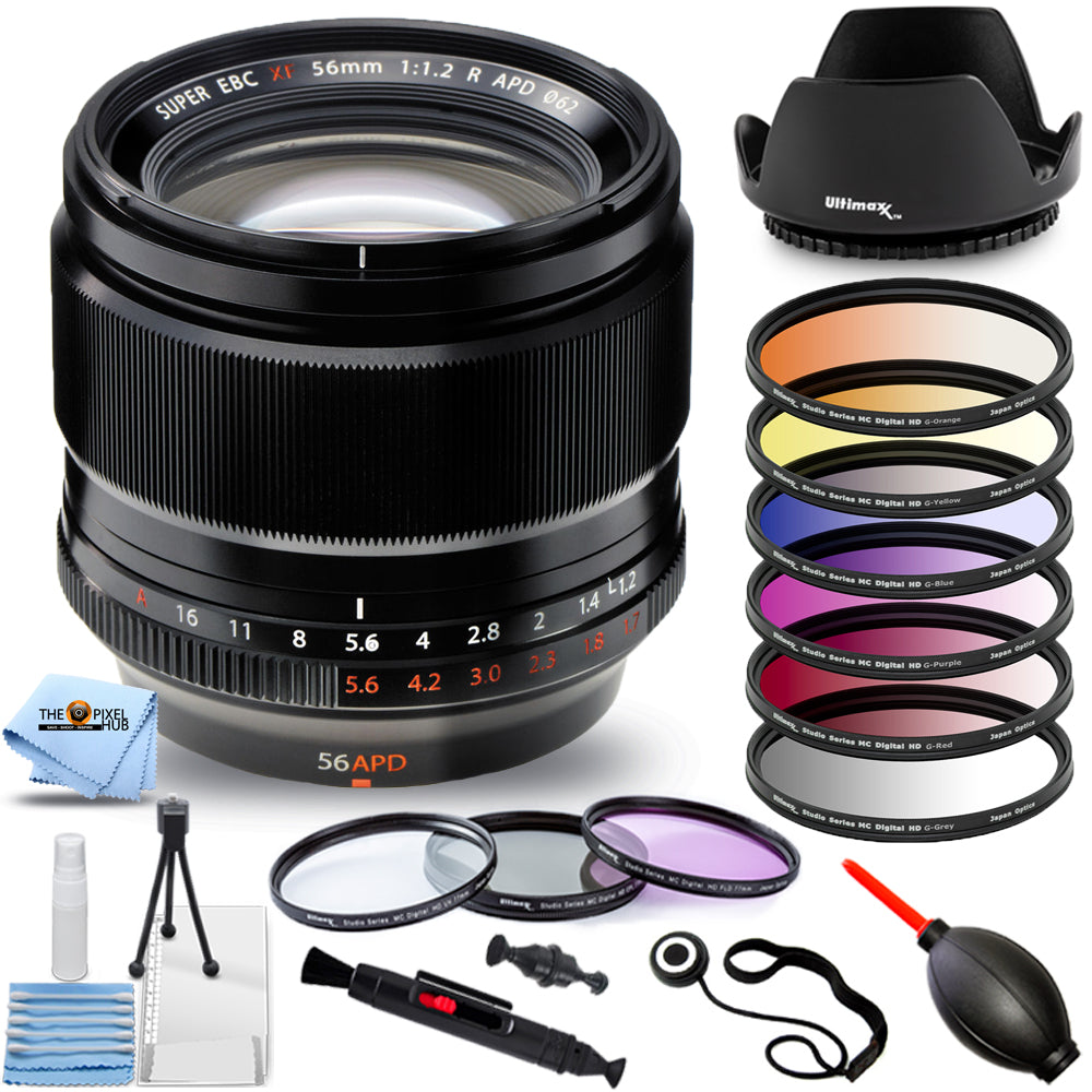 Fujifilm XF 56 mm f/1.2 R APD-Objektiv 16443058 + Filter-Kit + Gegenlichtblende-Paket