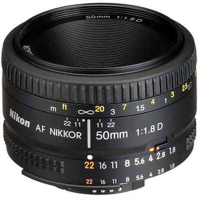 Nikon AF NIKKOR 50 mm 1:1,8D Autofokusobjektiv + Tele- und Weitwinkelpaket