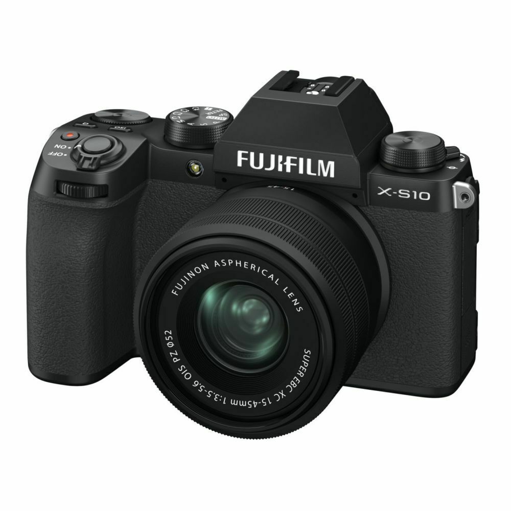 FUJIFILM Fuji X-S10 Mirrorless Camera w/ XC 15-45mm f/3.5-5.6 OIS PZ Lens Black