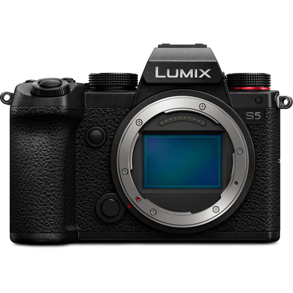 Panasonic Lumix DC-S5 spiegellose Digitalkamera (Gehäuse) + 64 GB + Blitzlicht-Paket