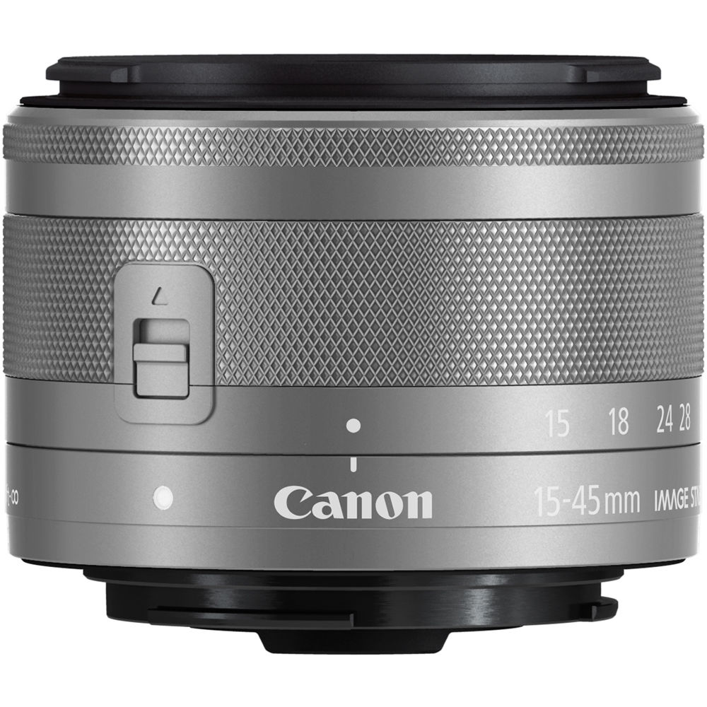 Canon EF-M 15-45mm f/3.5-6.3 IS STM Objektiv Silber 0597C002 - 7-teiliges Zubehörpaket