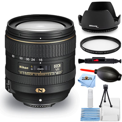 Nikon AF-S DX NIKKOR 16–80 mm 1:2,8–4E ED VR-Objektiv 20055 – 7-teiliges Zubehörpaket