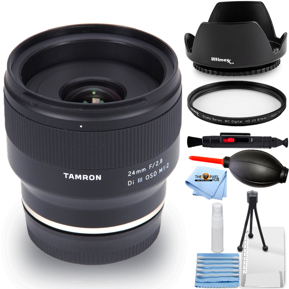 Tamron 24 mm f/2.8 Di III OSD M 1:2 Objektiv für Sony E F051 - 7-teiliges Zubehörpaket