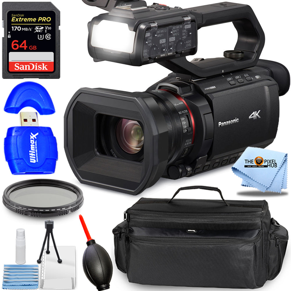 Panasonic HC-X2000 UHD 4K 3G-SDI/HDMI Pro Camcorder - Essential 64 GB Paket