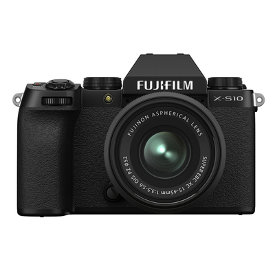 FUJIFILM X-S10 spiegellose Kamera mit XC 15–45 mm f/3,5–5,6 OIS PZ-Objektiv (schwarz)