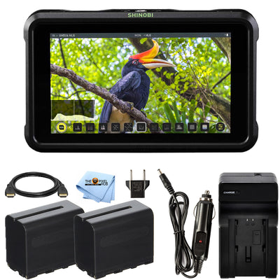 Atomos Shinobi 5.2" 4K HDMI Monitor ATOMSHBH01 + 2 Batteries and Charger Bundle