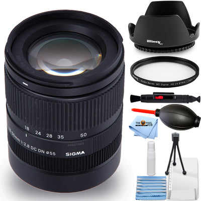 Sigma 18–50 mm f/2,8 DC DN Contemporary-Objektiv für Sony E – 7-teiliges Zubehörpaket