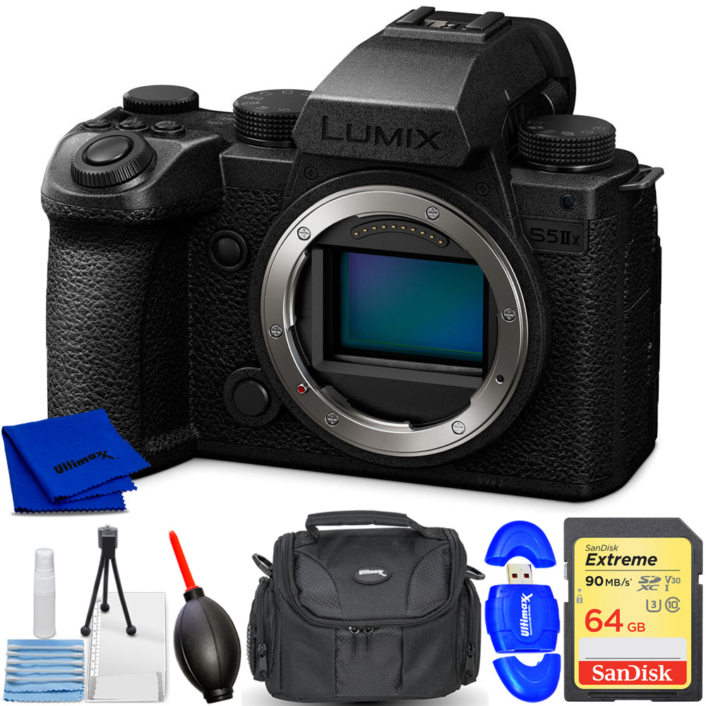 Panasonic Lumix S5 IIX spiegellose Kamera DC-S5M2XBODY – 7-teiliges Zubehörpaket